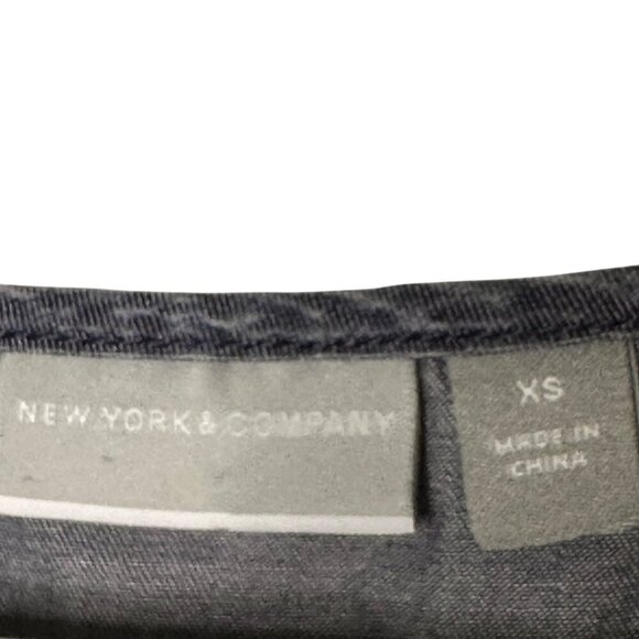 NY&Co Chambray Boho Embroidered Fringe Hippie Dress Womens XS Fairy Cottage 70s - Picture 8 of 10